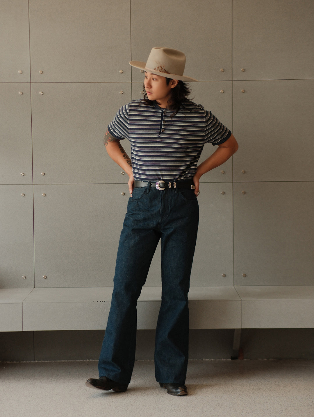 RAN Flared jeans-Plant Dyeing Indigo