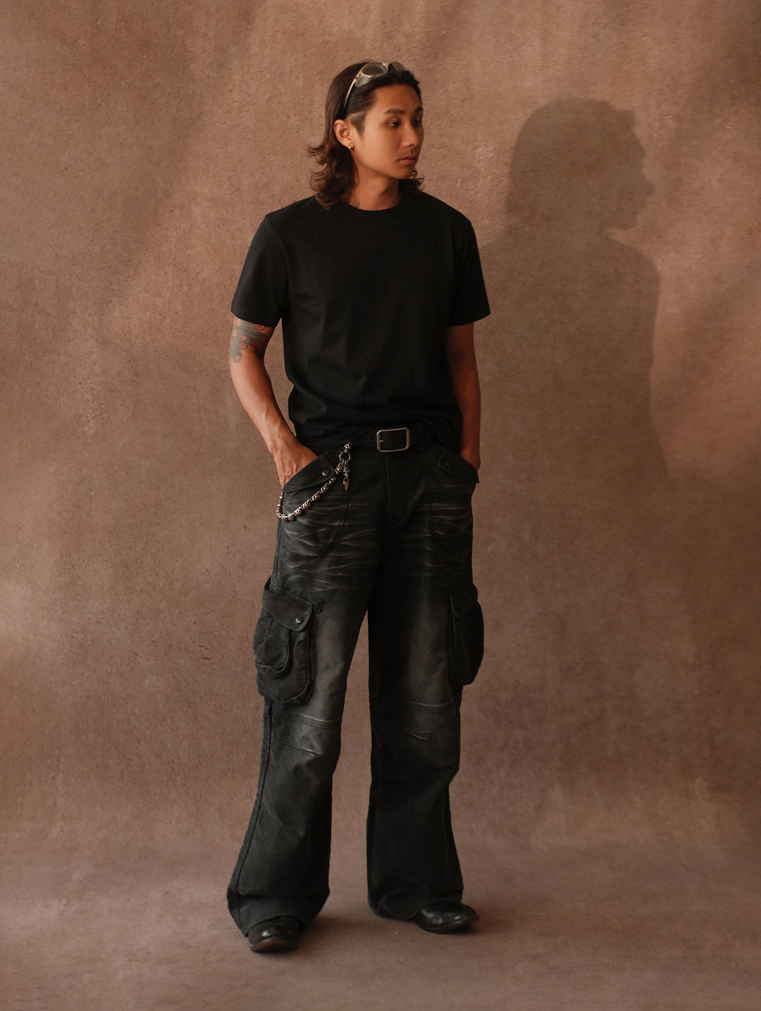 Moleskin Cargo Wide-Leg pants