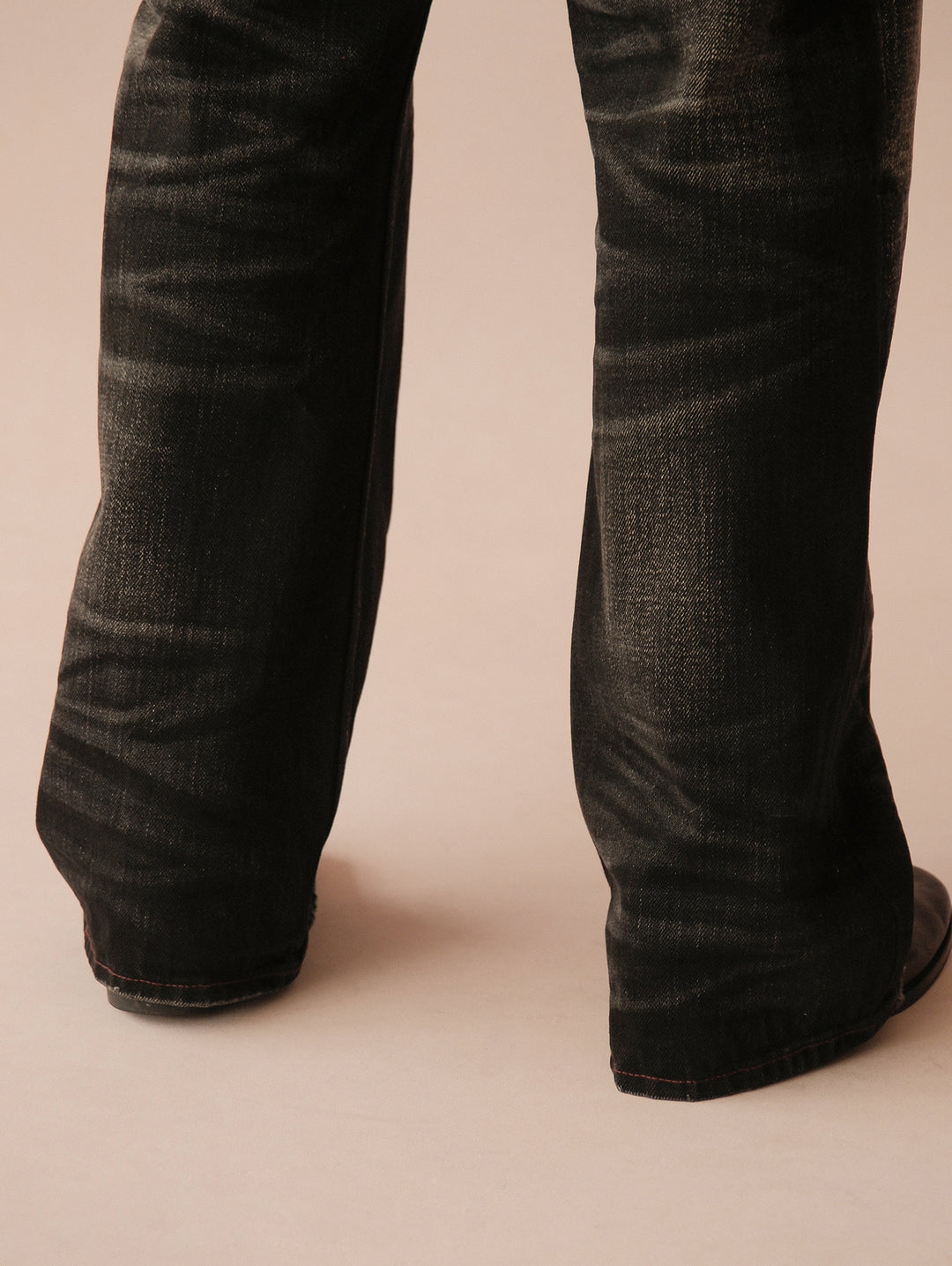 Black Swordsman Mid-Rise Wide-Leg Washed Denim jeans
