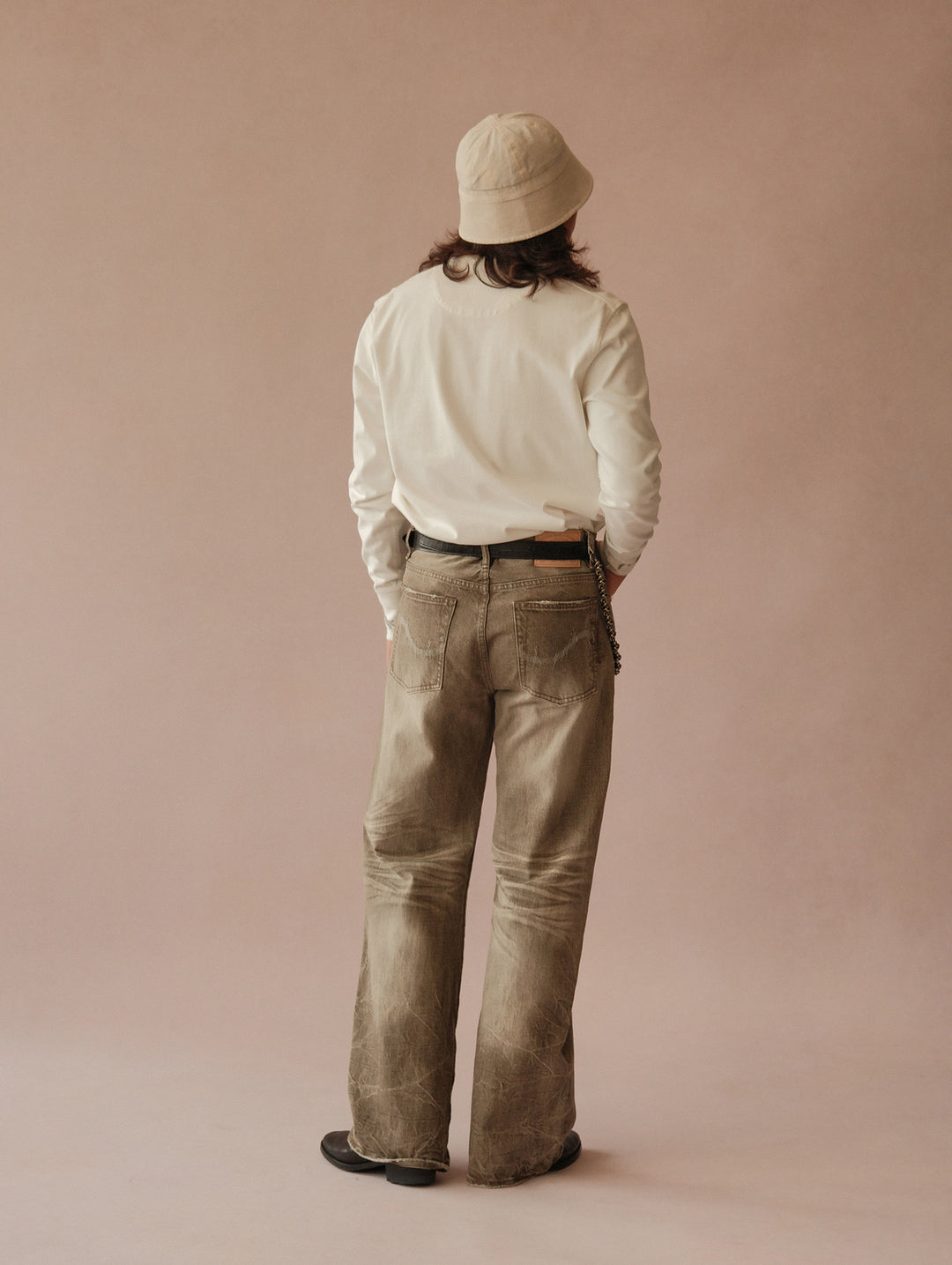 Snakepit 3D Tucked Wide-Leg Washed Denim Jeans