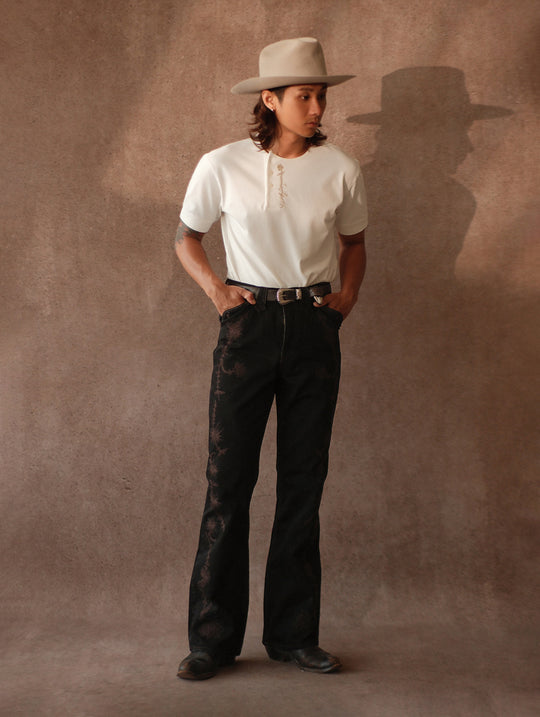 Mvc&Co. 722# Western Embroidered Flare jeans