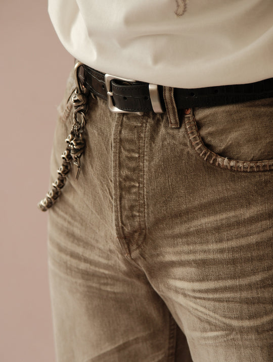Snakepit 3D Tucked Wide-Leg Washed Denim Jeans