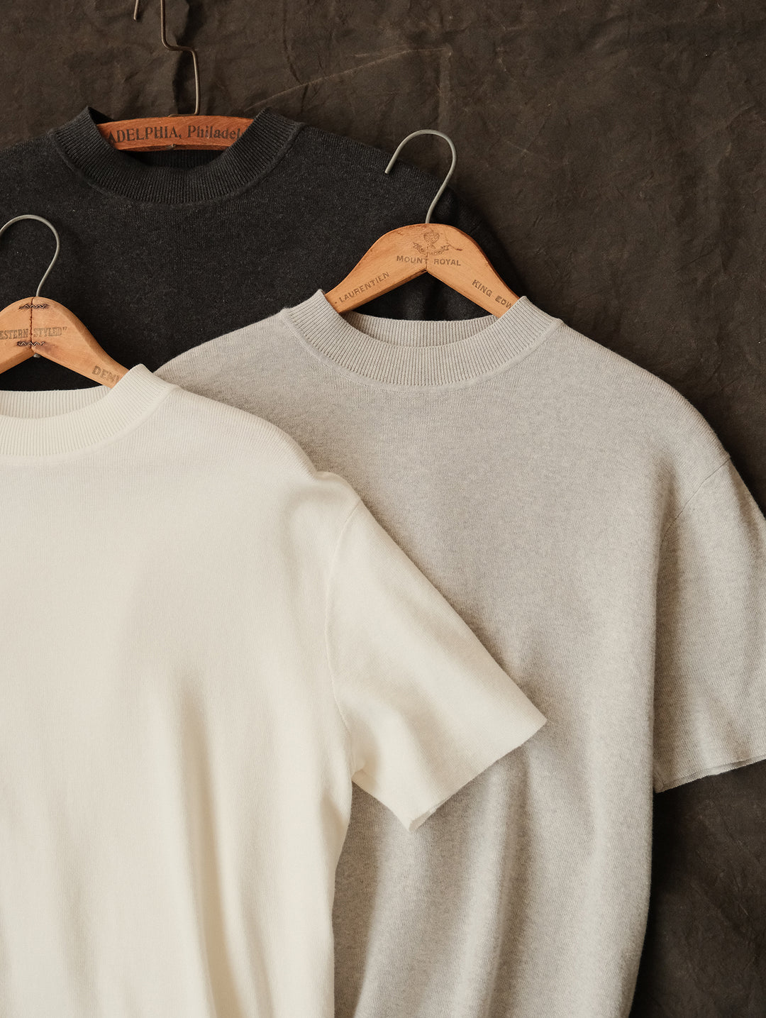 Simple style Knitted Shirt-Dark Flecked Grey