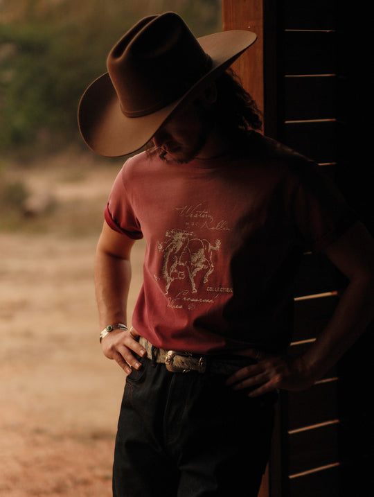 Western Series Sun-Faded Washed Racing T-shirt