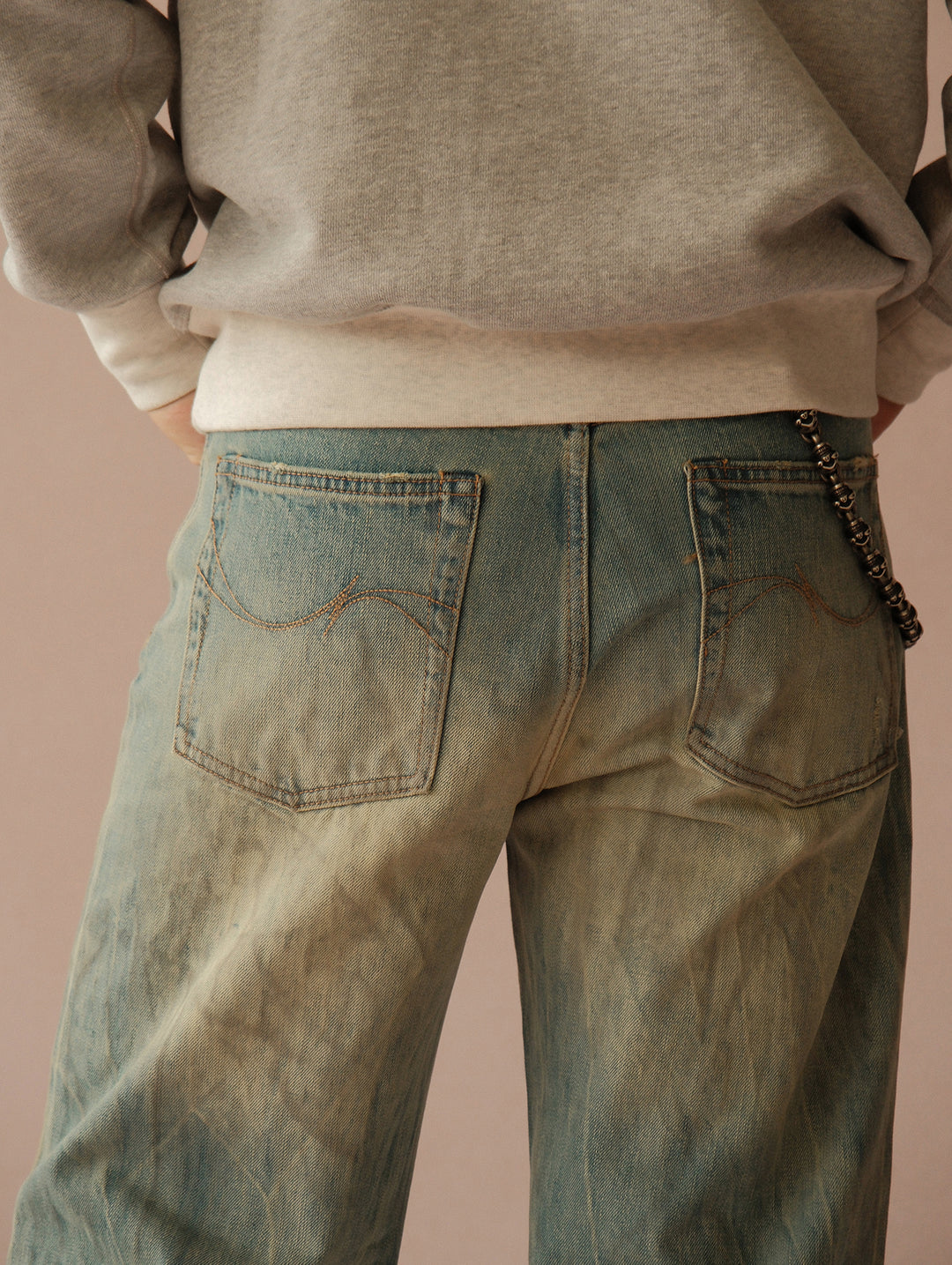 16.5OZ Nevada Faded Mid-High Rise Wide-Leg Jeans
