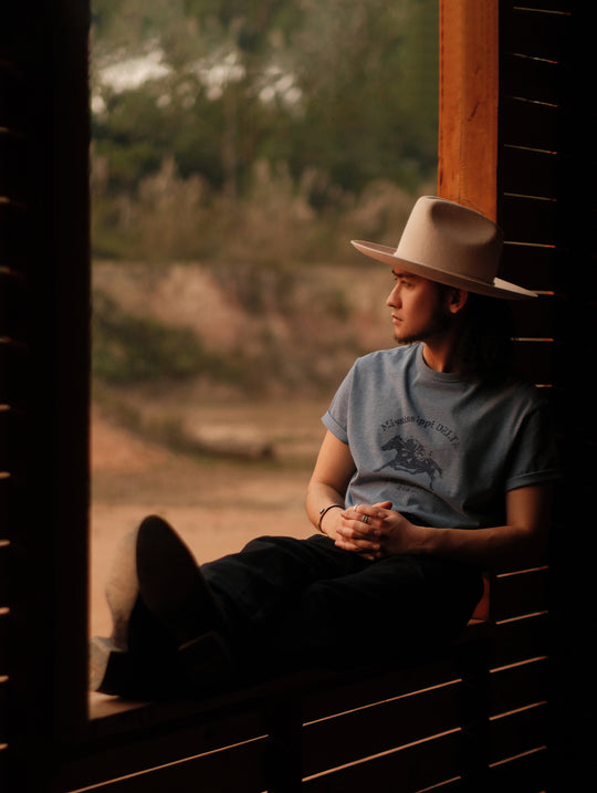 Blue Heather T-shirt-Light blue