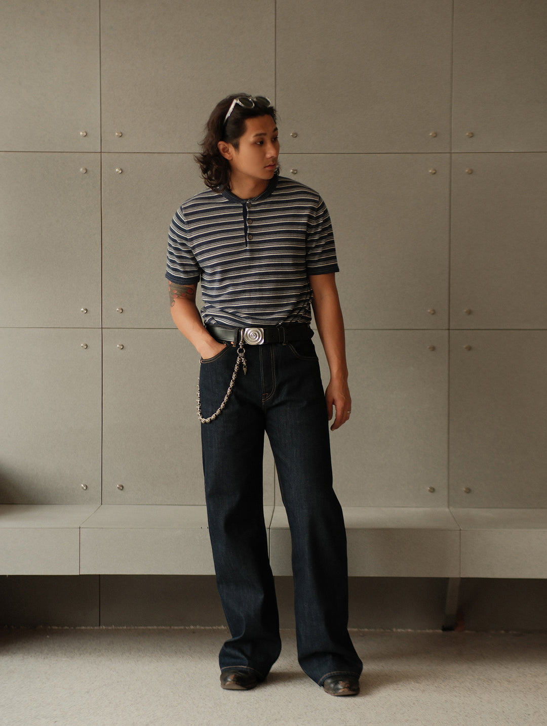 Cooling Series A-line jeans-Indigo