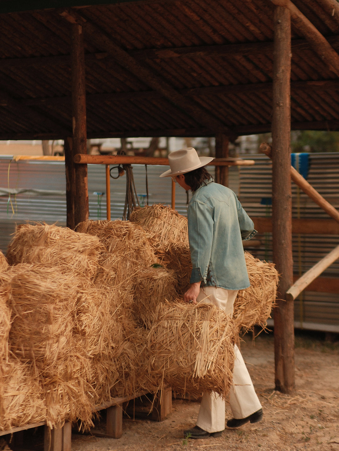 Western Series Denim Lace-Up Western shirt