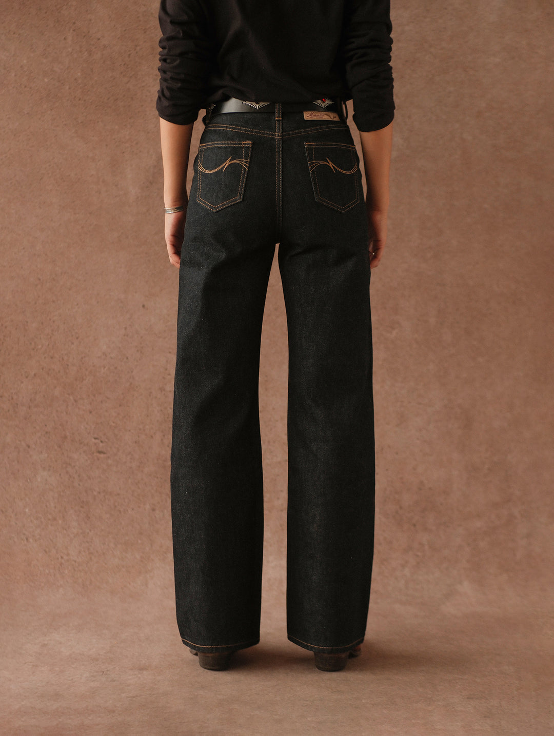 15oz Monroe II Wide-Leg jeans-Black Indigo