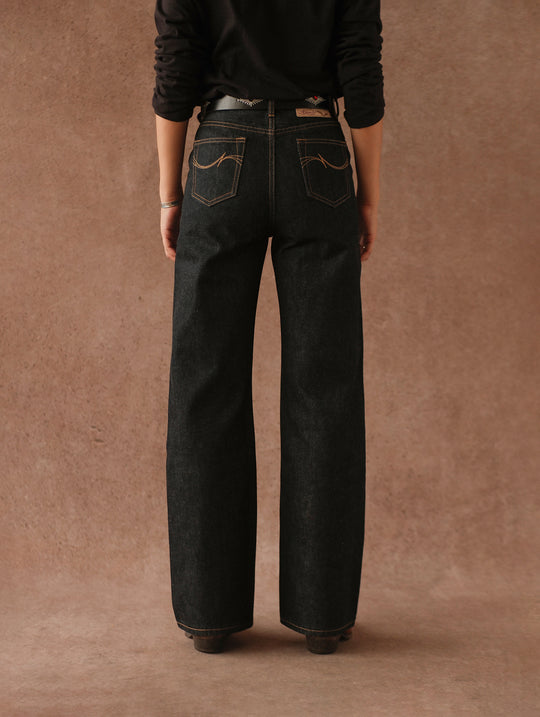 15oz Monroe II Wide-Leg jeans-Black Indigo