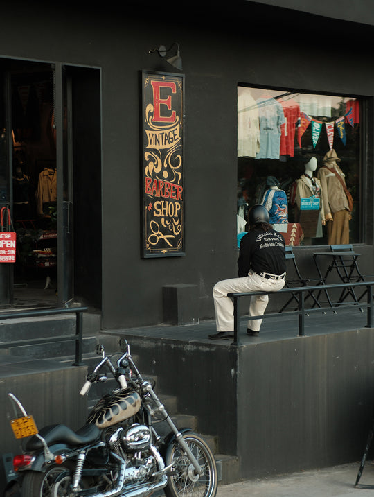 Motorcycle-Inspired Henley T-Shirt