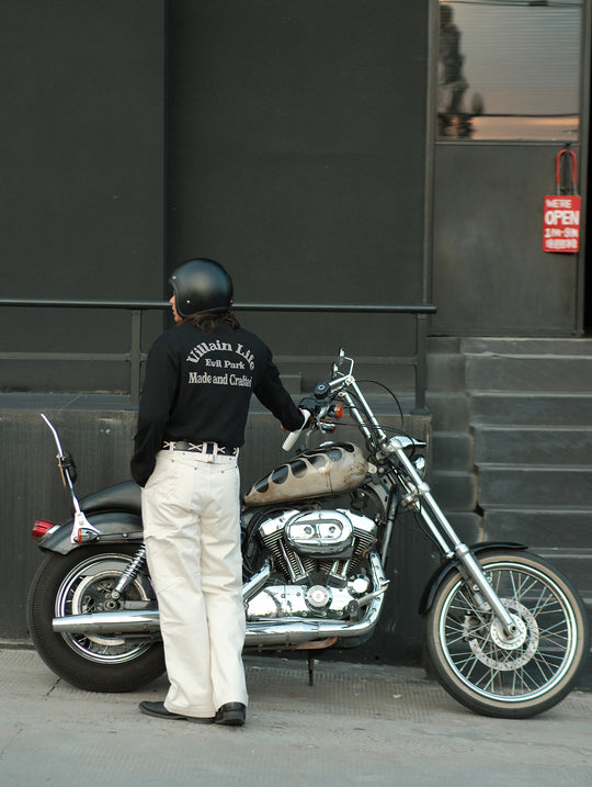 Motorcycle-Inspired Henley T-Shirt