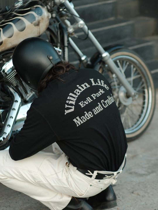 Motorcycle-Inspired Henley T-Shirt