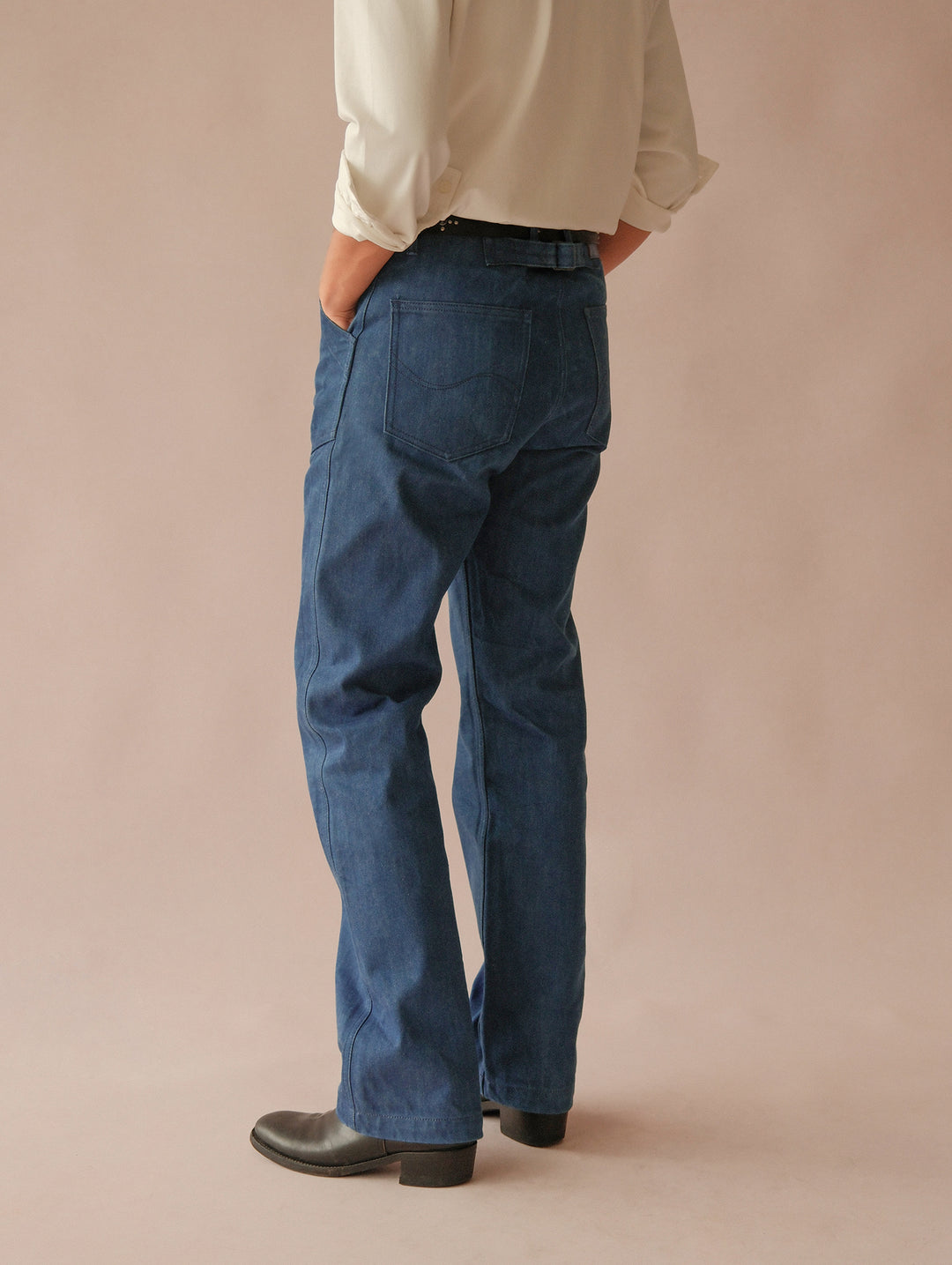 Claessen™ Blue "Planetary Tears Blue" Straight-Leg Fatigue jeans
