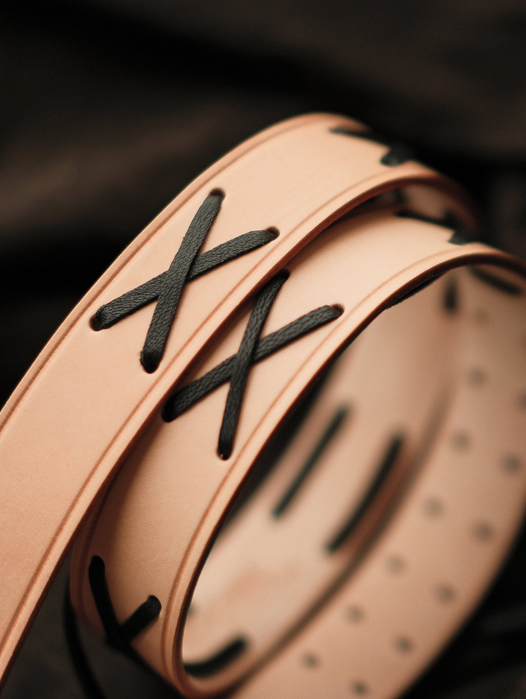 Vintage Marlon Brando-style Double-prong Buckle Full-grain Belt-Natural