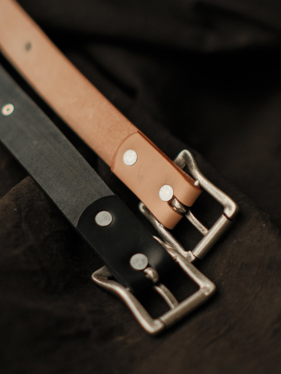 Glass Bead Rivet Belt-Black