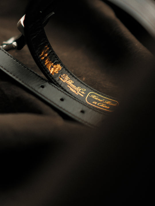 Alligator Bamboo-joint Patterned Embossed Belt-Stainless Steel Buckle-Black