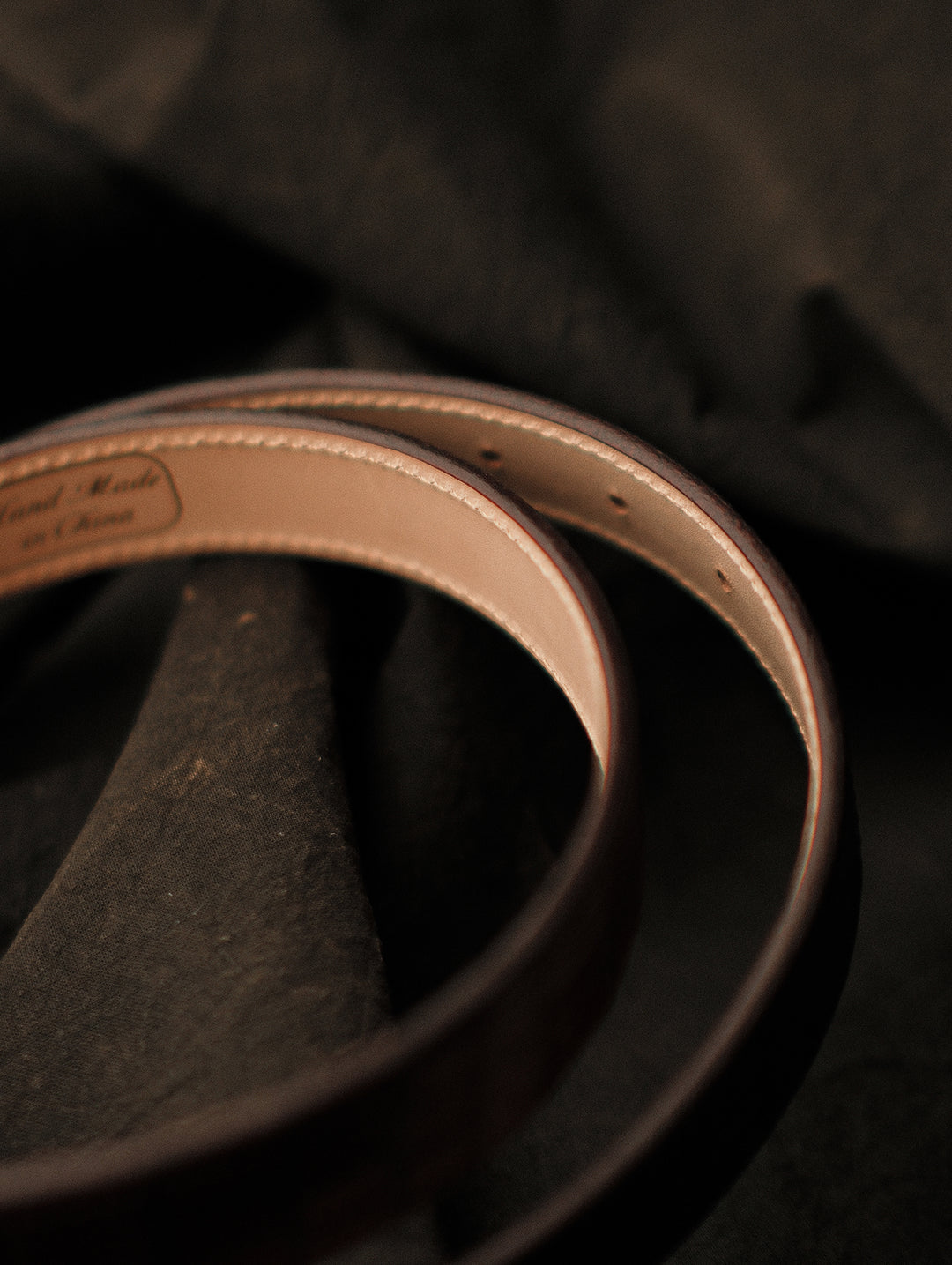 Alligator Bamboo-joint Patterned Embossed Belt-Stainless Steel Buckle-Brown