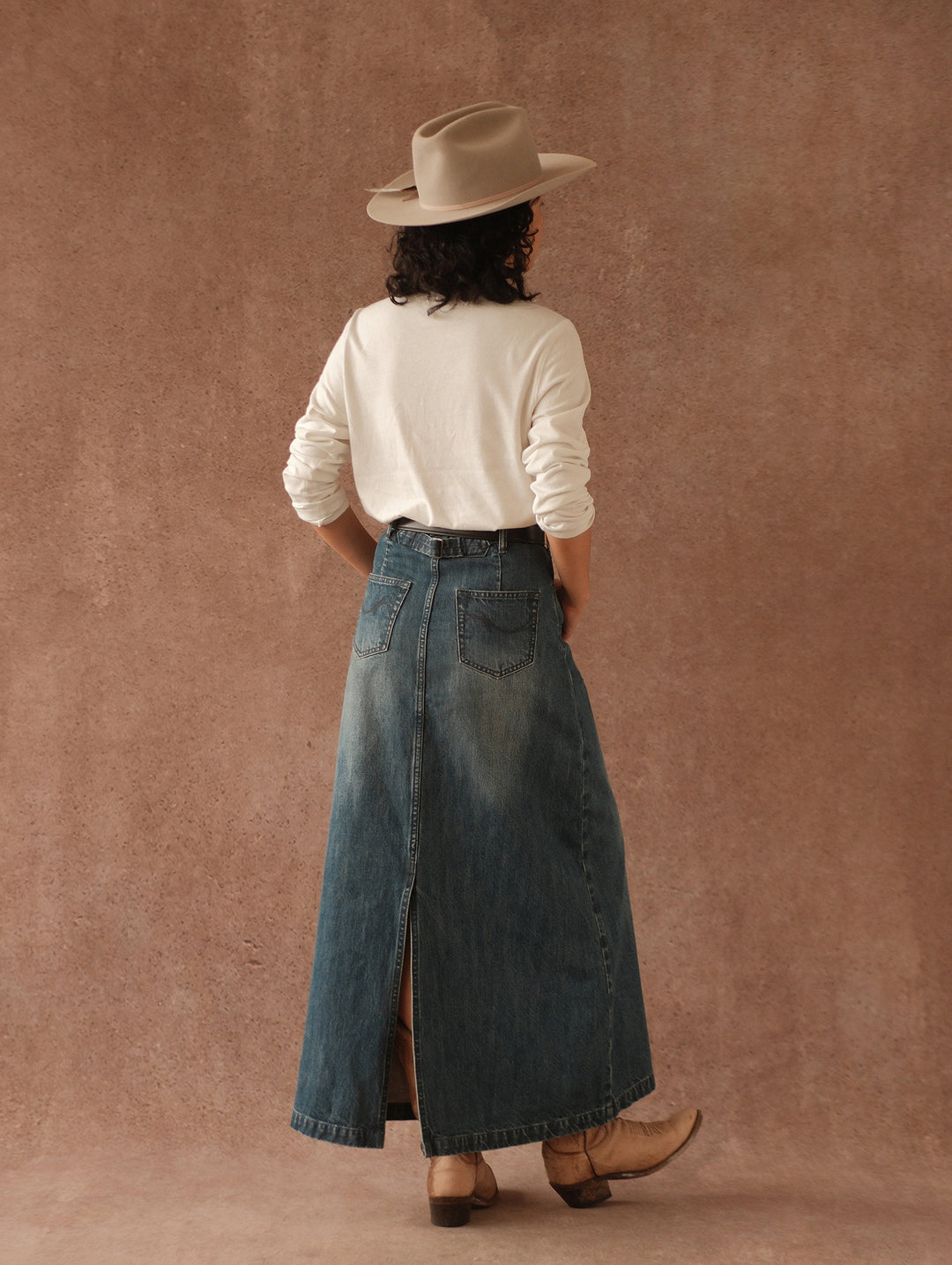 Western Series Denim A-line skirt