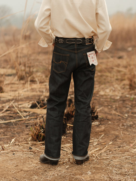 로커빌리 파이톤 가죽 벨트 