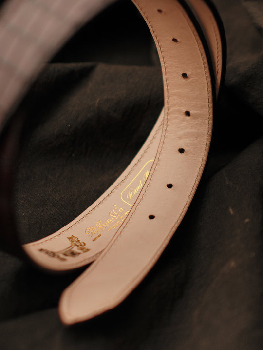 Alligator Bamboo-joint Patterned Embossed Square Buckle Belt-Brown