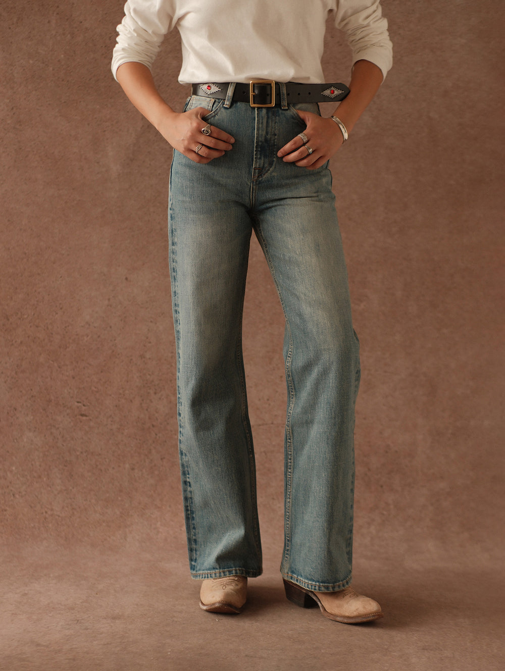 16oz Monroe II Wide-Leg jeans-Blue Cast