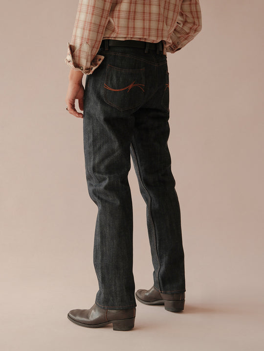 22OZ Selvedge 702 Tapered jeans-Desized