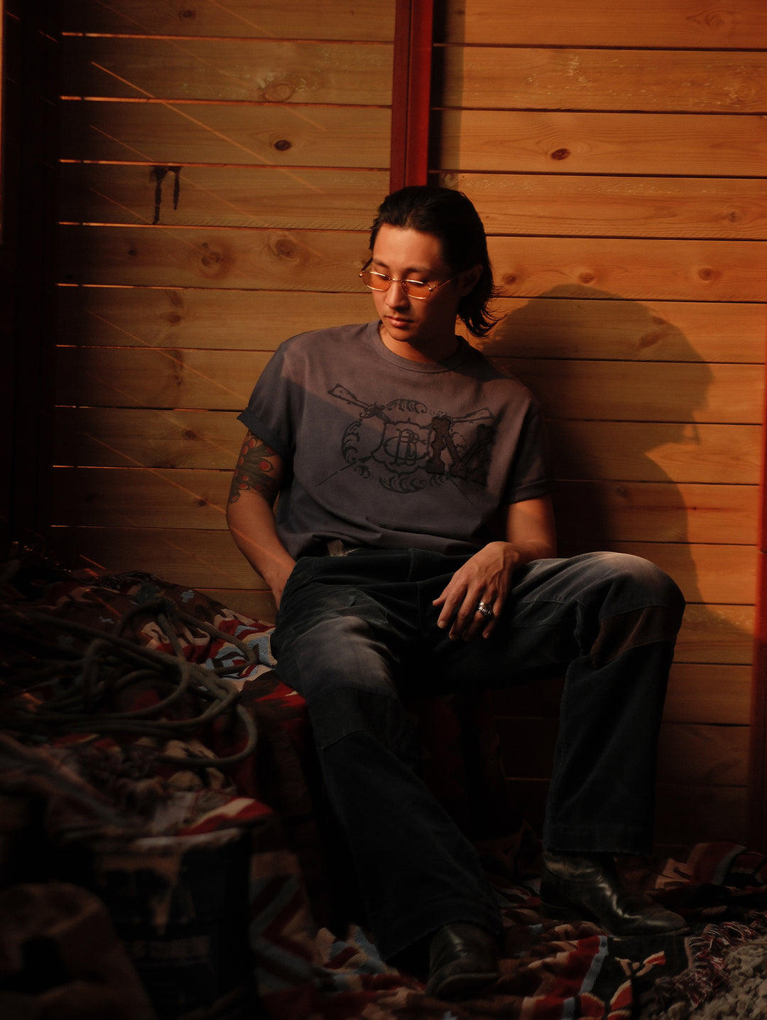 Mvc&Co. 717# Patchwork corduroy wide-leg pants