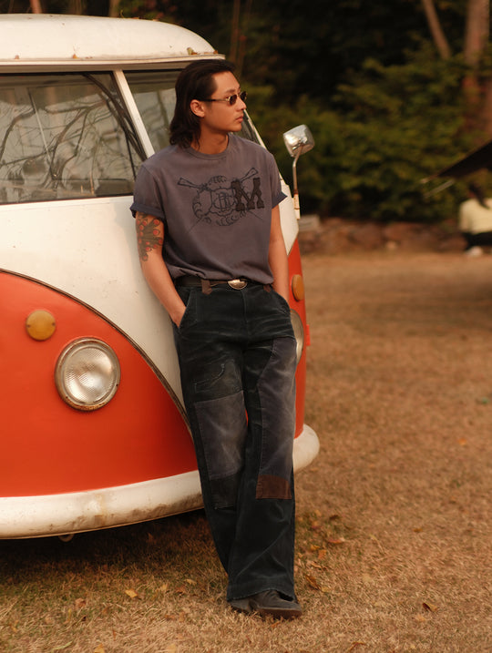 Mvc&Co. 717# Patchwork corduroy wide-leg pants