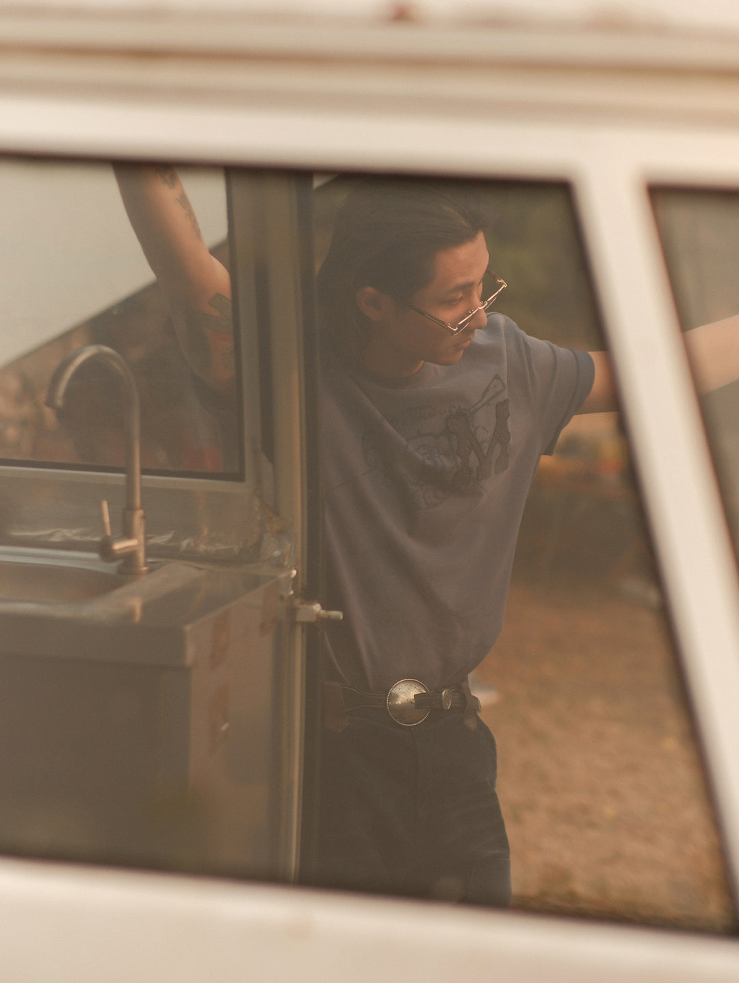 Sun-Faded Aged Patchwork T-shirt