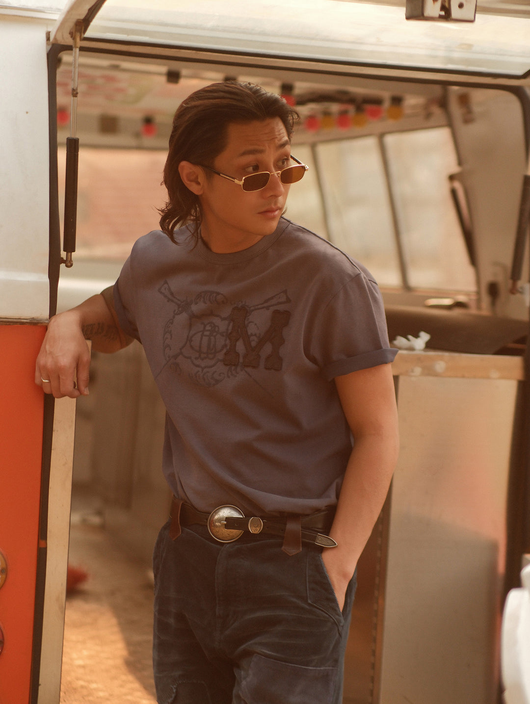 Sun-Faded Aged Patchwork T-shirt