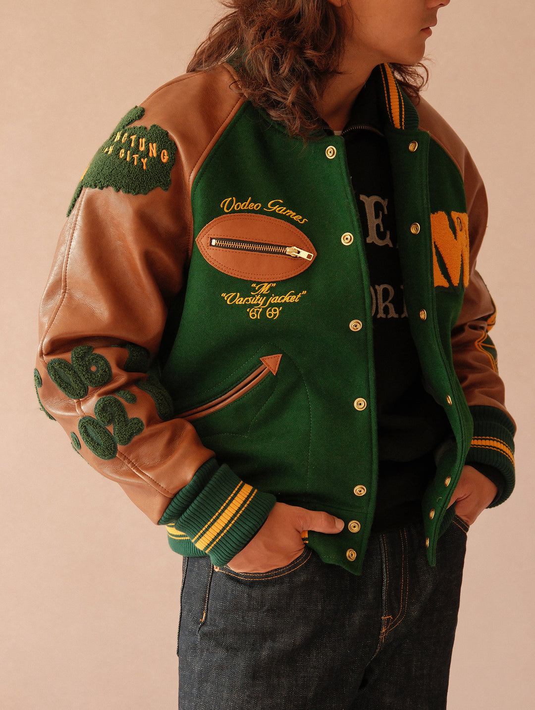 Ivy Style Wool Blend Baseball Jacket