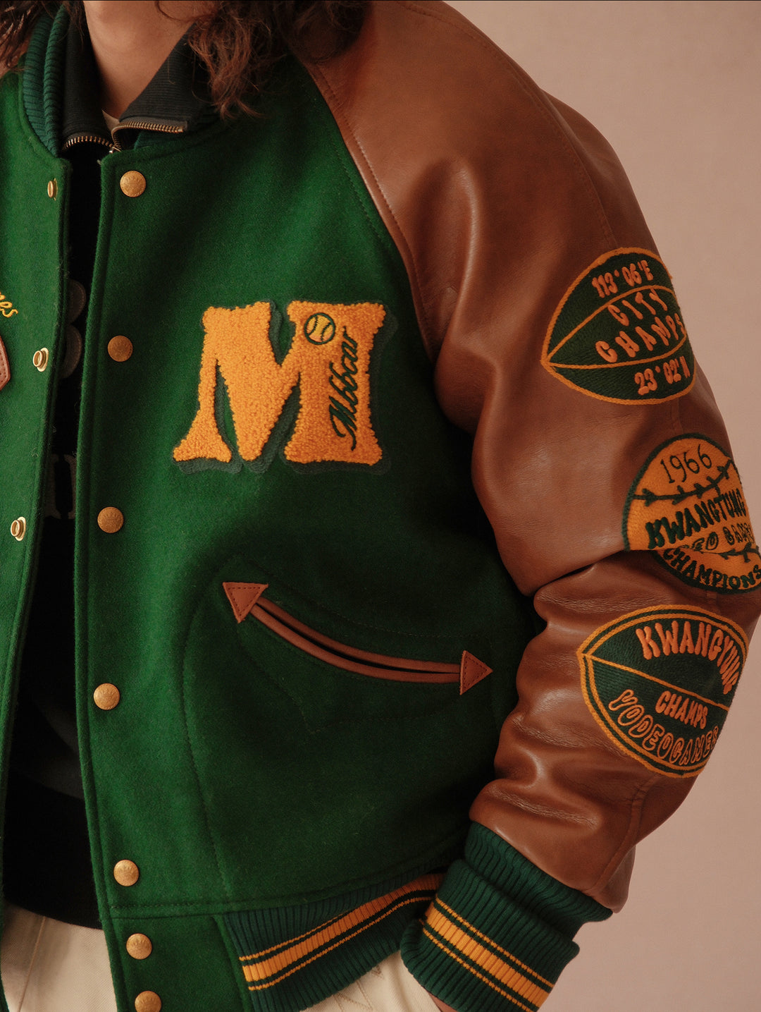 Ivy Style Wool Blend Baseball Jacket