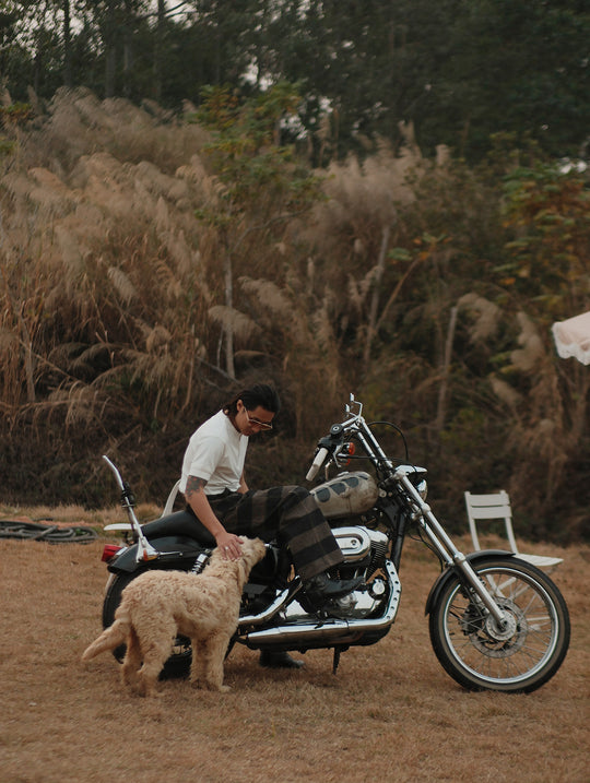 Salt-and-Pepper Selvedge Trim Prison jeans