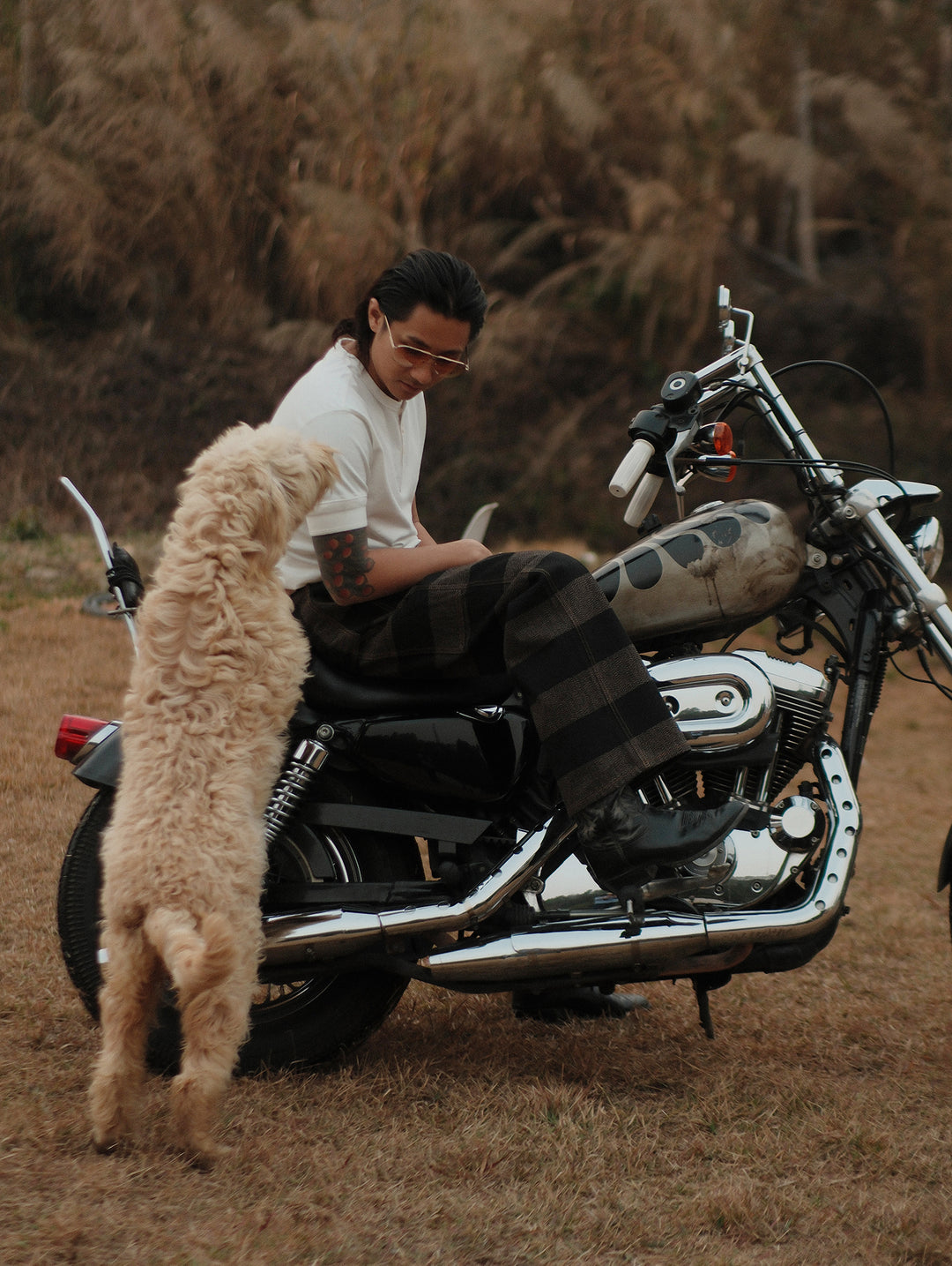 Salt-and-Pepper Selvedge Trim Prison jeans