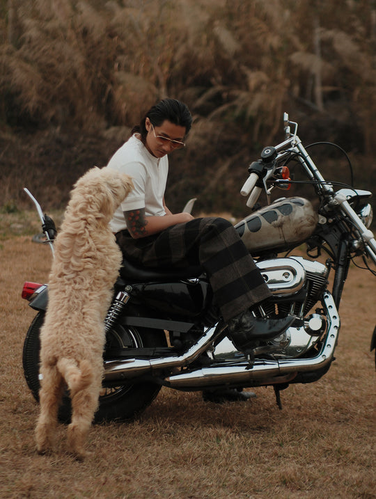 Salt-and-Pepper Selvedge Trim Prison jeans