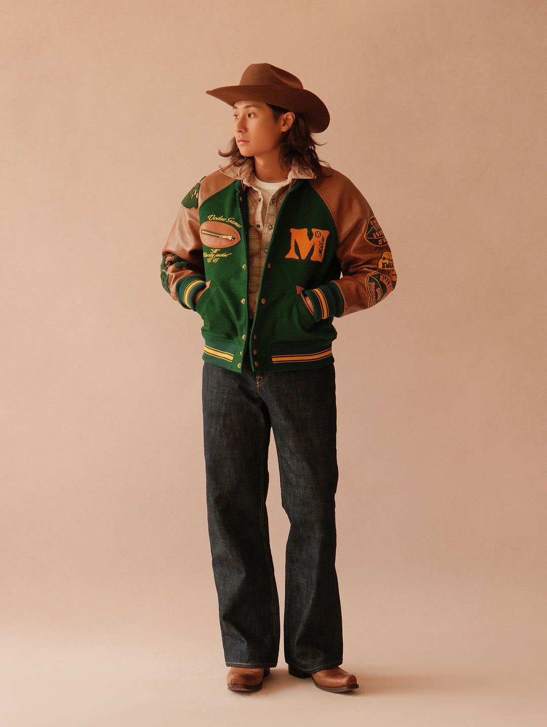 Ivy Style Wool Blend Baseball Jacket