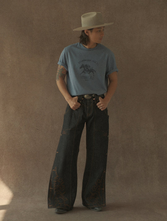 Blue Heather T-shirt-Light blue