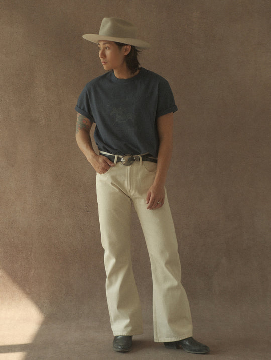 Blue Heather T-shirt-Dark blue