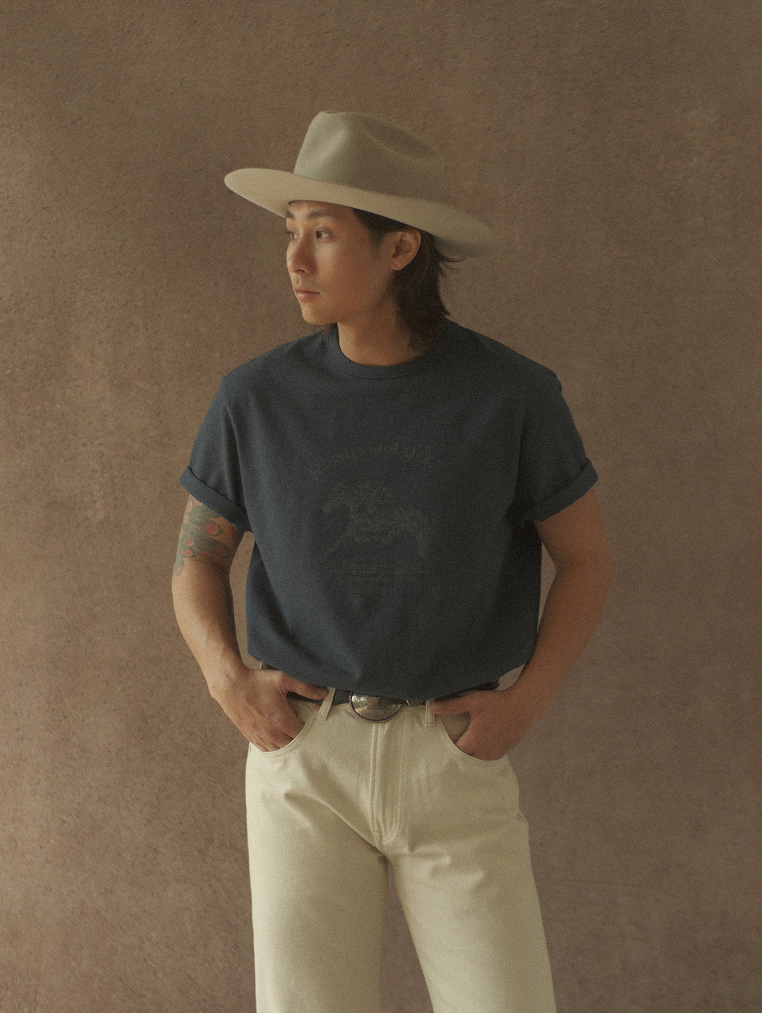 Blue Heather T-shirt-Dark blue