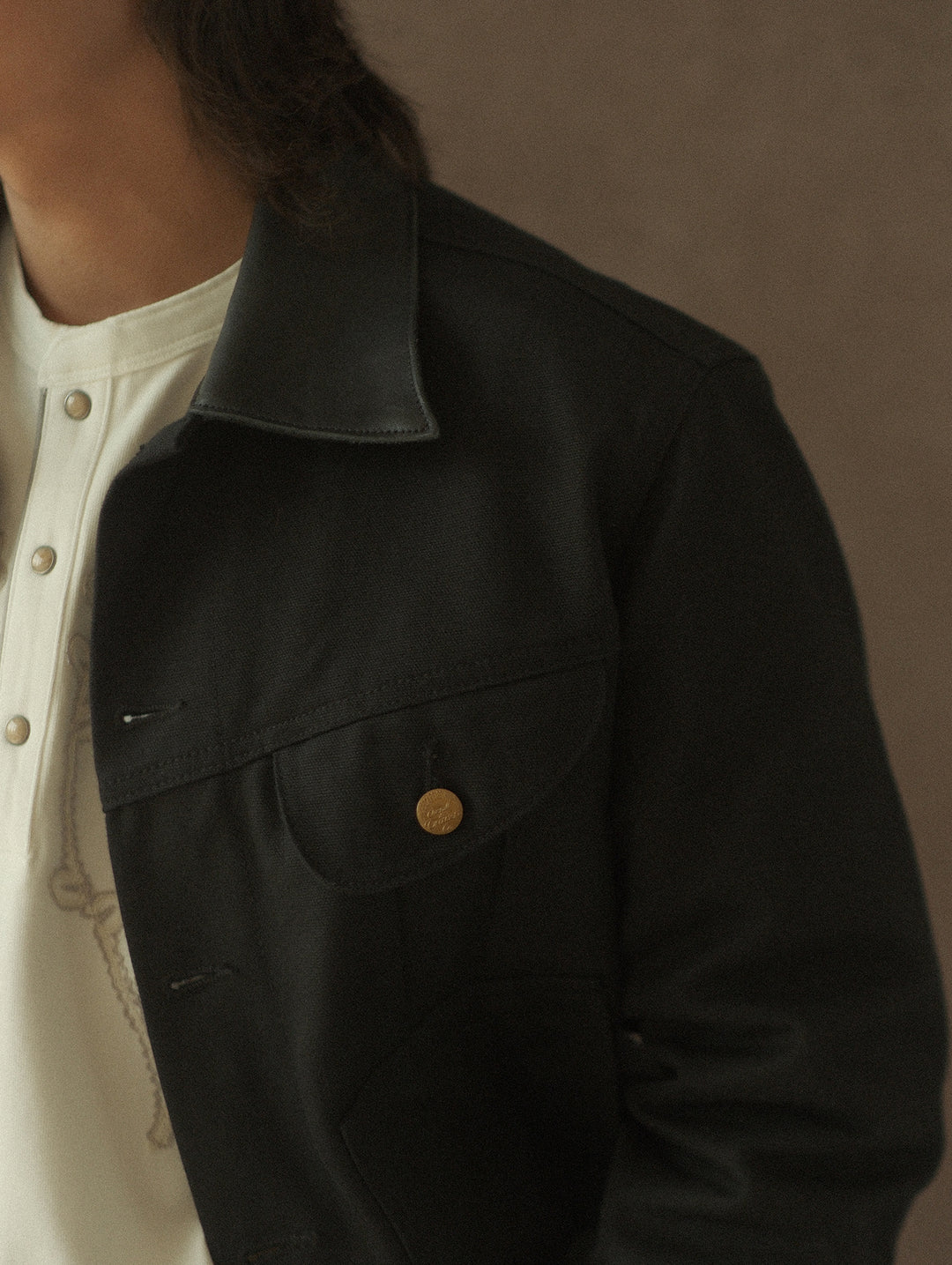Mackinaw Wool Canvas Cruiser jacket-Black