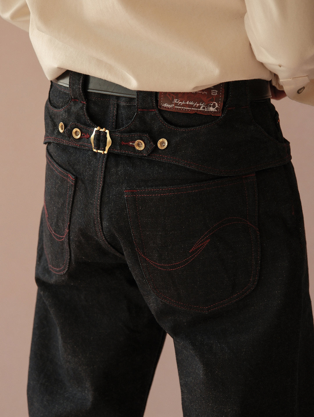 Xizang Collection Red Prayer Flag Core Wide-Leg Selvedge Denim jeans