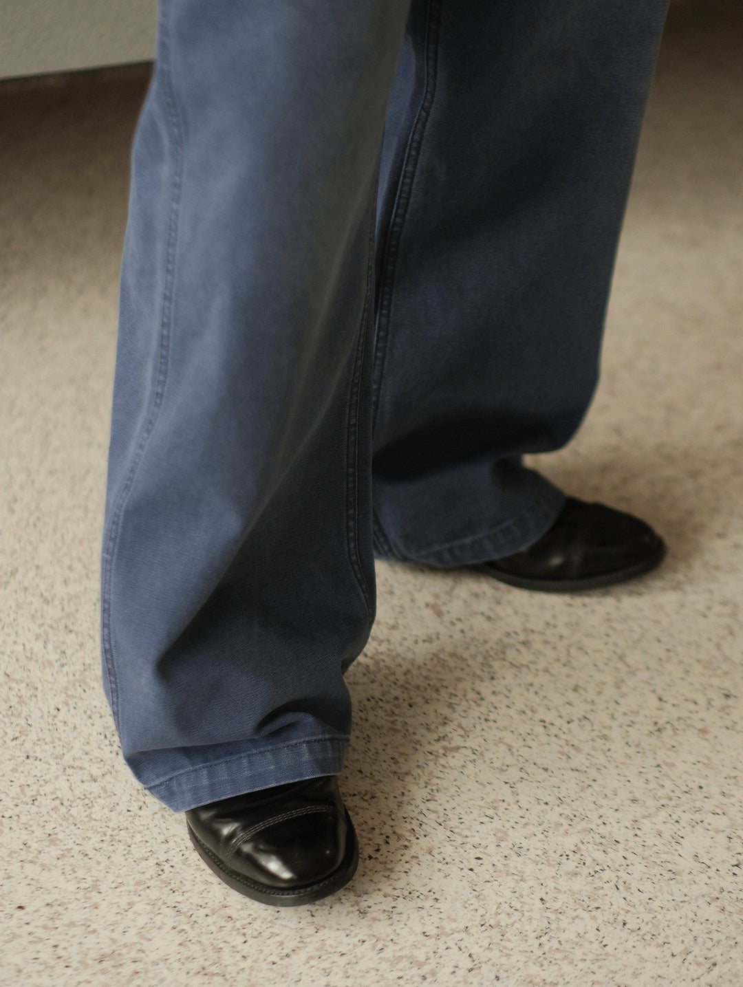 French Work Style Blue Fatigue Trousers