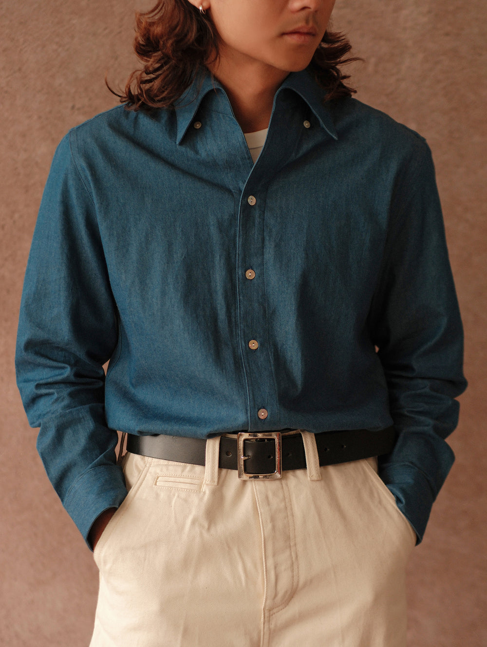 Riviera One-Piece Collar Denim Shirt