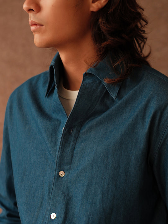 Riviera One-Piece Collar Denim Shirt