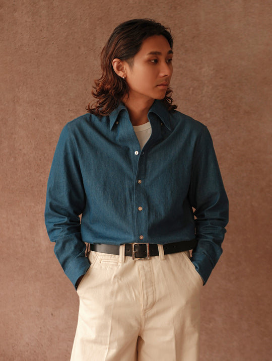Riviera One-Piece Collar Denim Shirt