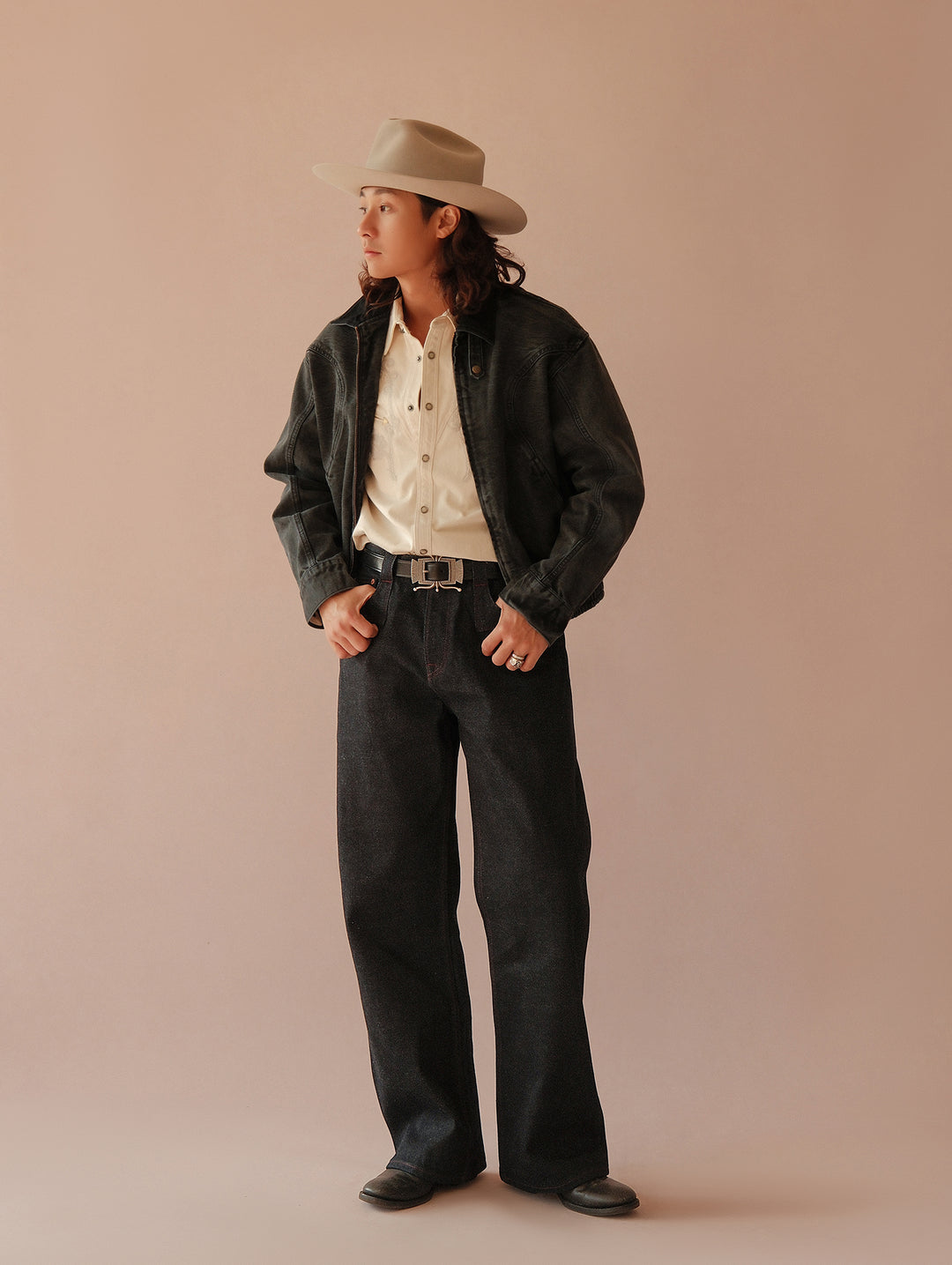 Xizang Collection Red Prayer Flag Core Wide-Leg Selvedge Denim jeans