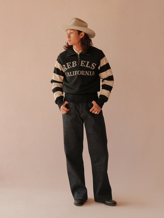 Xizang Collection Red Prayer Flag Core Wide-Leg Selvedge Denim jeans