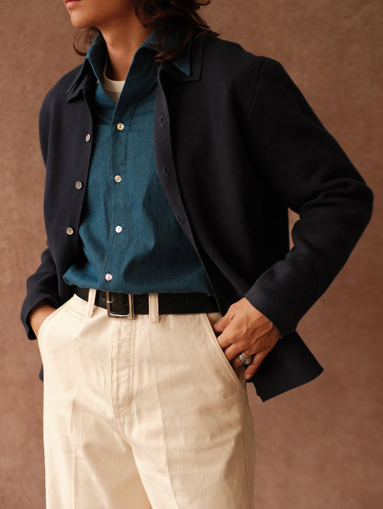 Riviera One-Piece Collar Denim Shirt