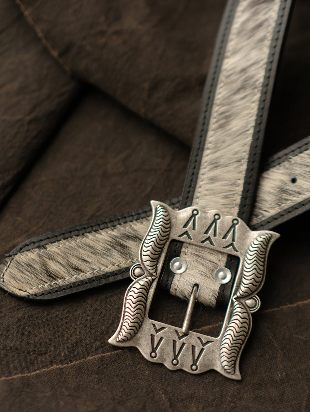 Year of the Horse Limited Edition Cowhair Western-Style Belt-Black